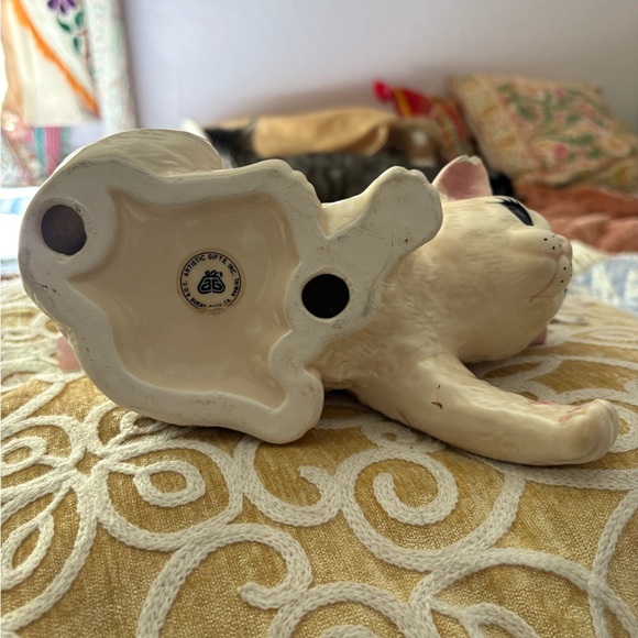Elegant Ceramic Cream Cat Figurine Vintage Grandma Pretty Kitty 🐱 - Picture 6 of 12